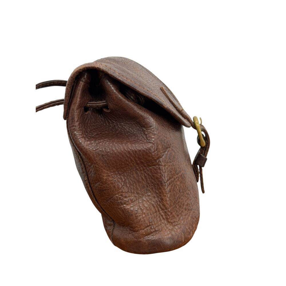 Vintage Gap 90s Brown Leather Crossbody Mini Bag Small Women's Saddle Bag Boho - Picture 5 of 10